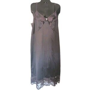 Vintage Perfectform Full Slip Dress Size 42 Lace Trim Purple Adjustable Straps